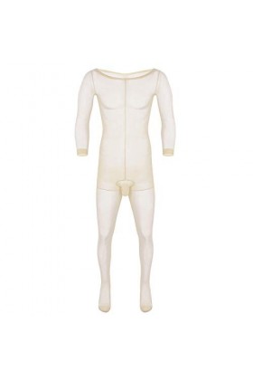 IEFIEL Pyjama Sexy Homme sous-vêtement Penis Poche Transparent Full Body Combinaison Stretchy Stocking Long Toe Ultra-Thin Pa