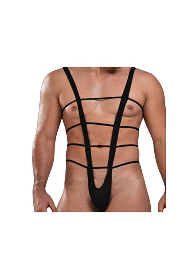 LKRSEEF Érotique Lingerie Homme Sexy Hot Bite Deguisement Strip-Tease Coquin Transparent Body Jockstrap Costume Noel Slip Dro