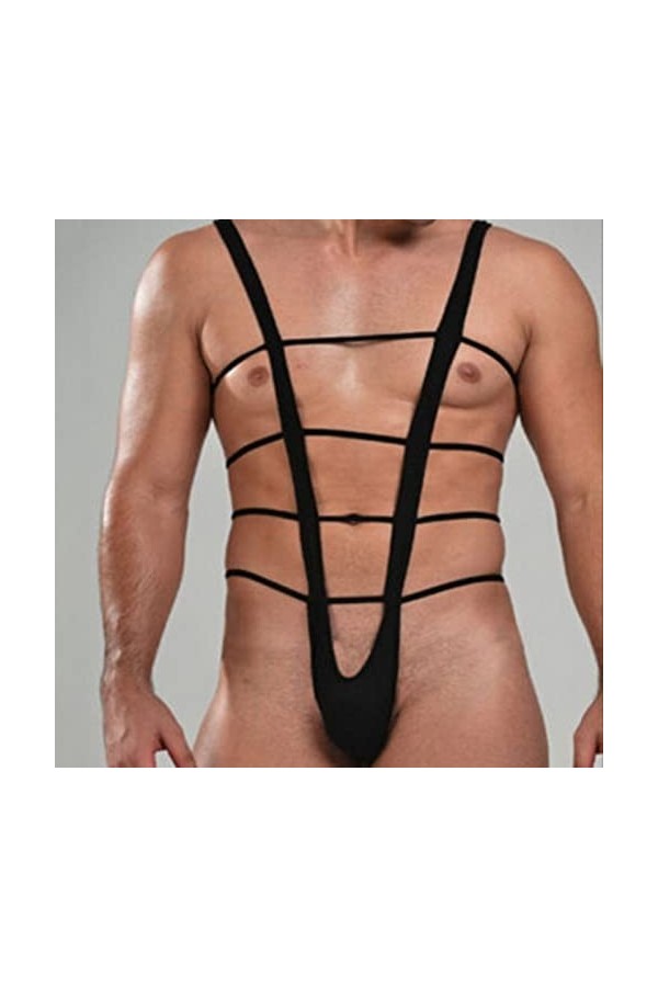 LKRSEEF Érotique Lingerie Homme Sexy Hot Bite Deguisement Strip-Tease Coquin Transparent Body Jockstrap Costume Noel Slip Dro