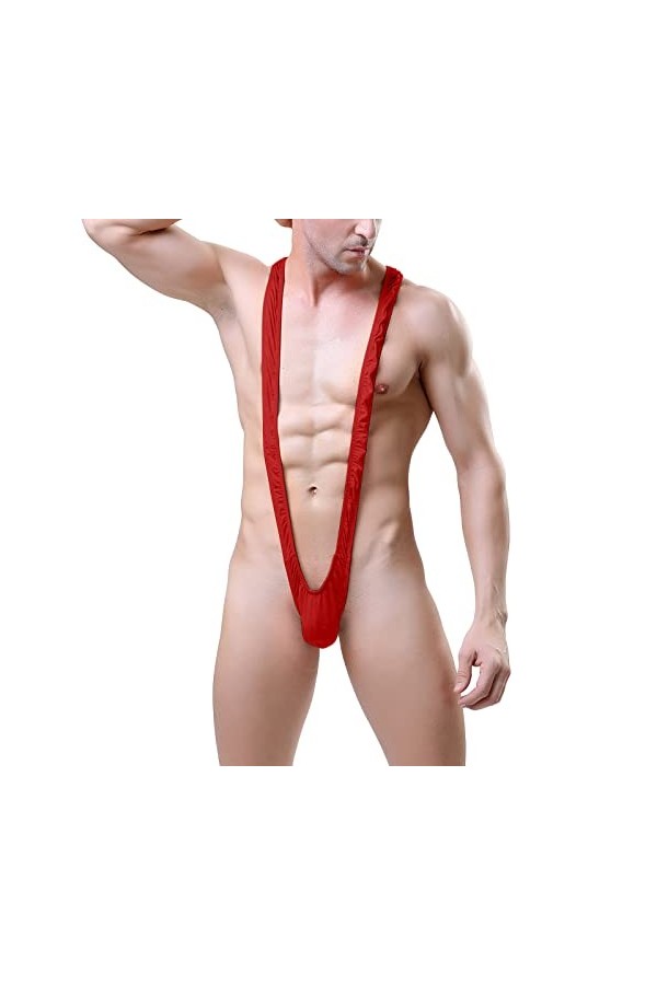 LKRSEEF Erotique Slip Homme Ficelle Transparent Boxer Dentelle Chic Ouverte Mankini Moulant Body Coquin Boxer Sexy Hot Extra 