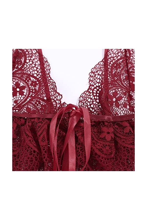 Vêtements De Nuit Femme Dentelle sous-Vetements Sexy Ensemble Soutien Gorge et String Erotique Lingerie Sexy Ensemble 2 Pièce