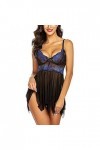 Lingerie sexy pour femme - Lingerie sexy - Lingerie sexy - Pour femme - Pour sexe - Robe de nuit - Lingerie de Noël, 0803c-bl