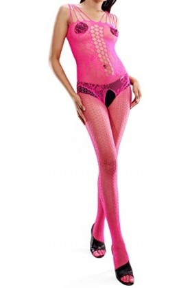 Combinaison Resille Ouverte – Lingerie Ultra Élastique – Rouge – 40-75 kg