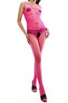 Combinaison Resille Ouverte – Lingerie Ultra Élastique – Rouge – 40-75 kg