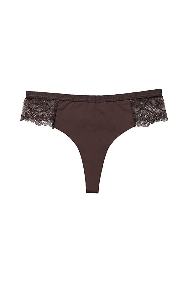 KEIZHUONIQIU Strings pour Tanga Feminins en Sexy Slips Léger Lace Patchwork Culotte Creux Out Pure Couleurs sous-Vetements Te