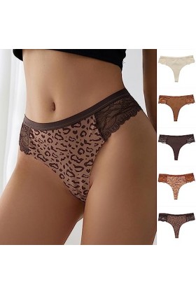 KEIZHUONIQIU Strings pour Tanga Feminins en Sexy Slips Léger Lace Patchwork Culotte Creux Out Pure Couleurs sous-Vetements Te
