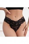 KEIZHUONIQIU Strings et T-Back Tangas pour Femme Ouvert Slips Confortables en Dentelle Culottes Creux Out Léopard sous Veteme
