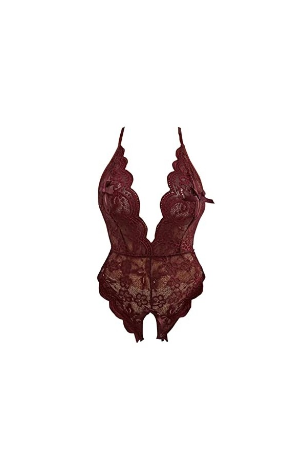 Lingerie Sexy Femme Body et Combinaison Dos en Dentelle Femmes Sexy Lingerie Saint Sensuelle Coquin Sexy Hot Chaude Florale C