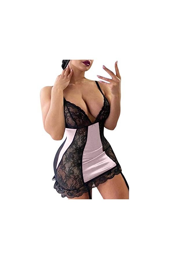 Lingerie Sexy Femme Nuisette Ouverte Sexy Décolleté en V Sexy Teddy Sensuelle Coquin Sexy Ensemble Mesh Sexy Lingerie Femme D