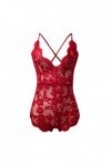 BIISDOST Y 3 Ensemble de lingerie pour femme avec bretelles et bretelles pour femme, rouge, XXL