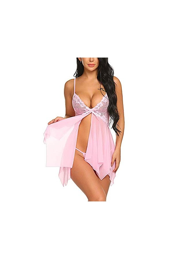 VêTements De Nuit Femme Sexy，Lingerie Femme Tenue Sexy Nuisette Sexy sous Vetements Feminins Sexy Romantique Nuisette Grande 