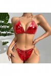 Bluelucon Lingerie sexy pour femme - Tenue sexy pour femme - Avec string - Nuisette sexy - Grandes tailles - Pain L