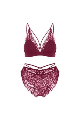 Lingerie Sexy Ensemble Femme Sexy Vêtements De Nuit Dentelle Ensemble Soutien Gorge et String 2 Pièce sous-Vetements Erotique