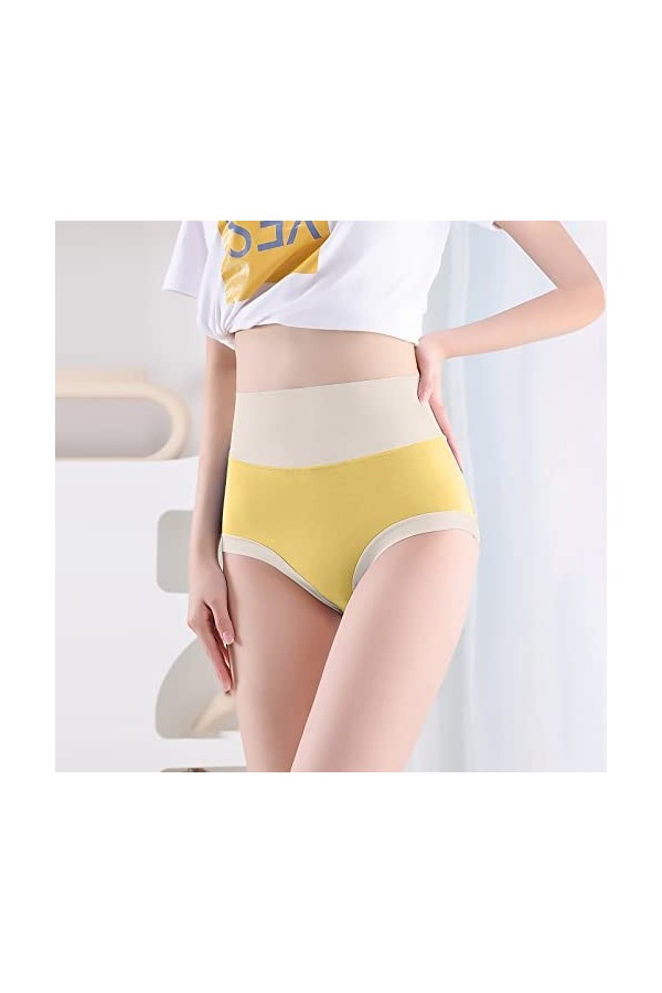 Culottes Femme Taille Haute Slips en Pur Coton et Soie String Stretch Pantalons Triangle Elasticité Grande Taille Taille Bass