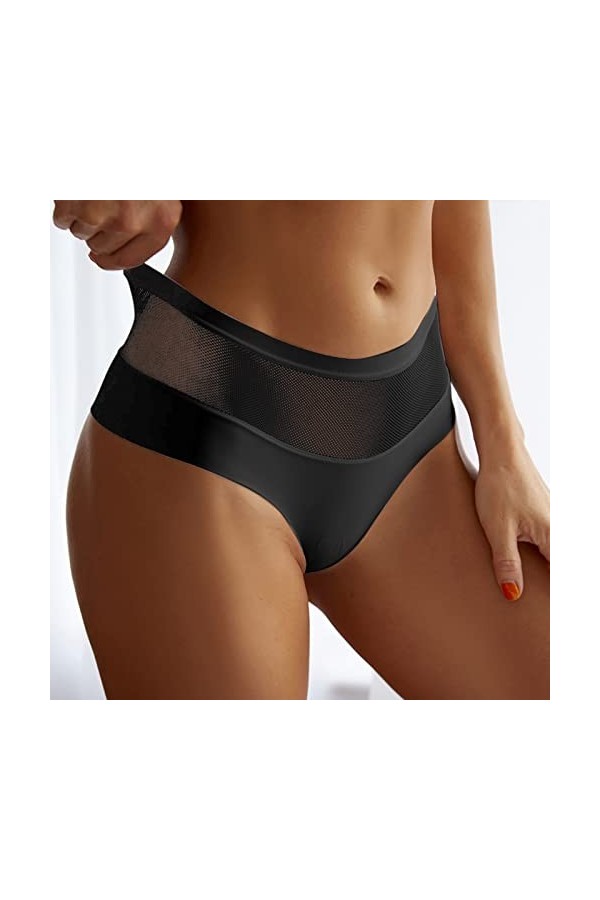 Générique Culotte Femme Femmes Maille Arc brodé Dentelle Transparent String Sexy sous-vêtements Dos Pansement évider Culotte 