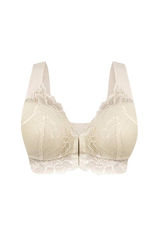 Dinnesis Lingerie en maille réglable pour femme, extra élastique, respirant, fermeture à lavant, lingerie de sport, asiatiqu