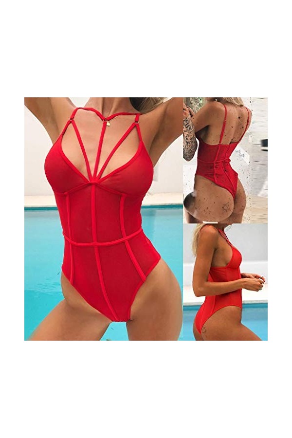 Fashion-Sommer-Damenanzug-Verband EIN Hauch Von Rien Sexy, rouge, S