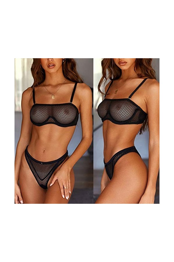 Vêtements De Nuit Femme Sexy sous-Vetements Erotique Ensemble Soutien Gorge et String 2 Pièce Lingerie Sexy Ensemble Dentelle