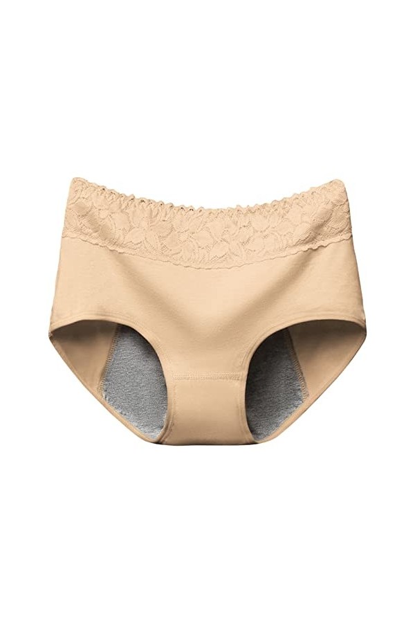Culotte physiologique pour femme - Culotte en coton anti-fuite latérale - Culotte taille moyenne - Culotte en dentelle sexy p