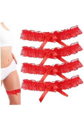 Jarretières pour mariées 4 pièces Noeud Papillon jarretière Noire jarretière en Dentelle élastique jarretière de Mariage Creu