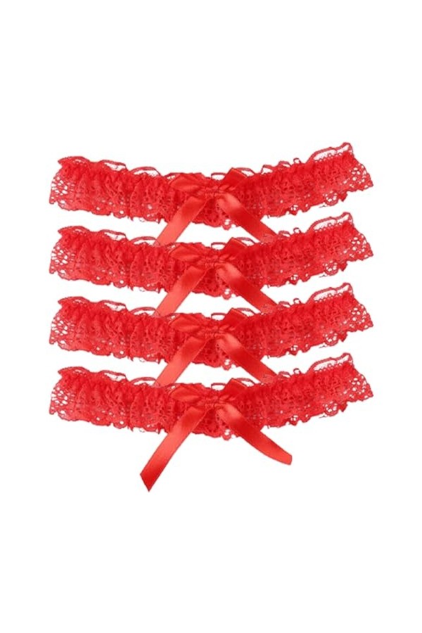 Jarretières pour mariées 4 pièces Noeud Papillon jarretière Noire jarretière en Dentelle élastique jarretière de Mariage Creu