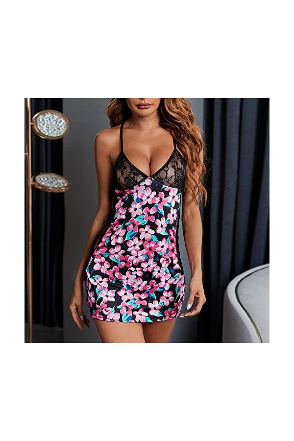 Lingerie Sexy, Femme Pyjama Chemise De Nuit Sexy sans Fil Hot Lingerie Mini Jupe Club Libertin Livraison 24H Lingerie Zippé L