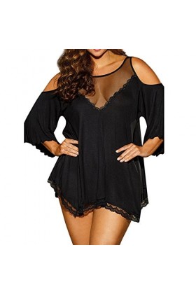 liaddkv Ensemble de lingerie sexy pour femme avec cordes, pour bébé, Noir , XXL