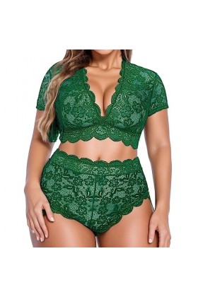 Lingerie sexy pour femme - Lingerie sexy - Lingerie sexy - Pour femme - Ensemble sexy - Lingerie sexy pour femme, vert, XL