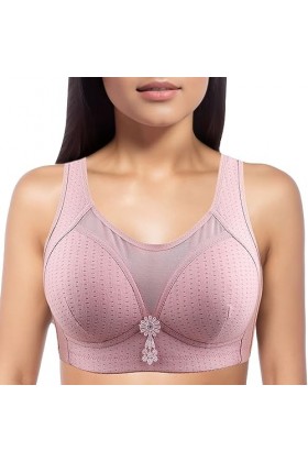 SUPTTING Soutien-Gorge en Coton Style Débardeur sans Armatures avec Bonnets Intégraux Texturés Procurant Rassemblement et Aér