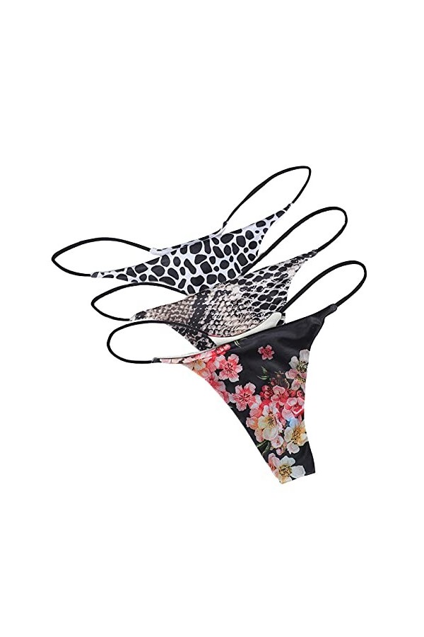 PANPANY Culottes pour Femme Slips Femme sous Vetements Tanga Taille Basse String Dentelle Culotte Multicolore sans Couture So