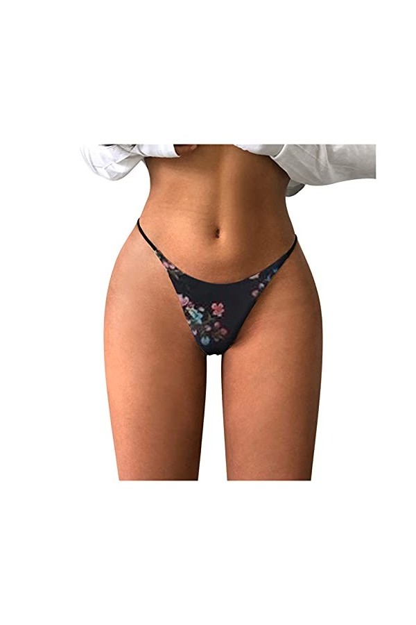 PANPANY Culottes pour Femme Slips Femme sous Vetements Tanga Taille Basse String Dentelle Culotte Multicolore sans Couture So