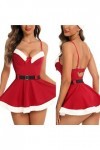 Générique Robe De NoëL Femme Sexy Lingerie De Nuit DéGuisement Lutin NoëL MèRe Costume NoëL Seduction,Lingerie Sexy NoëL,Pyja
