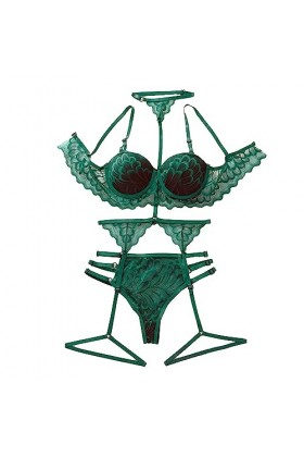 ZDJSWJ Femmes lanières Soutien-Gorge Culotte Ensemble Dentelle sous-vêtements Ensemble poupée sous-vêtements teddiga Plus Tai