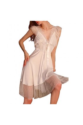 ZDJSWJ Pyjama en Dentelle à col V pour Femmes Perspective Teddy Lingerie Pyjama Pyjamas poupées sous - vêtements sous - vêtem