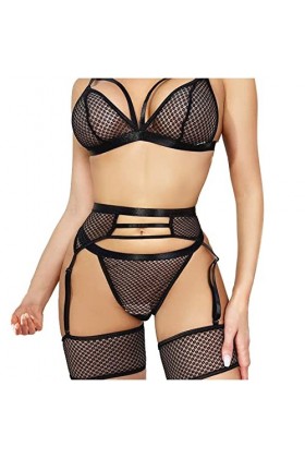 Nuisette Sexy Femme Grande Taille Lenceria Extreme Sexy Dessous New Luxury Sexs Noir Couleur Femmes Sexy Jarretière Lingerie 