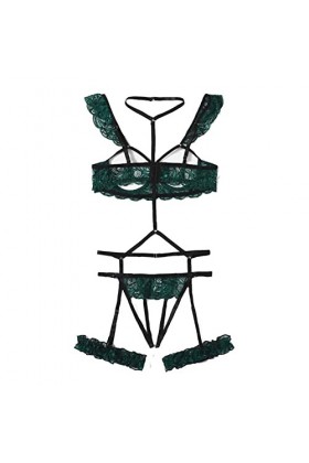 Femme Lingerie Sexy Ensemble Dentelle sous-Vetements Sexy Vêtements De Nuit Erotique Ensemble Soutien Gorge et String 2 Pièce