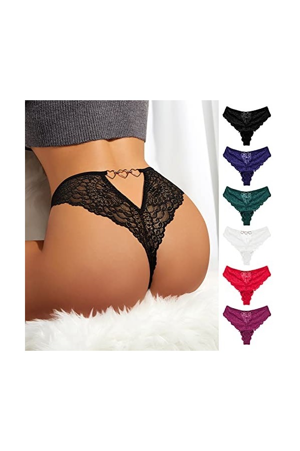 KEIZHUONIQIU String Pantalons et T-Back Tangas de Femme en Sexy Slip Confortable Lace Patchwork Culottes Taille Basse Léopard