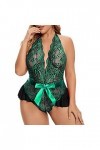 Ensemble de lingerie 2 pièces pour femme avec soutien-gorge à lanières et sous-vêtements sexy, vert, XL