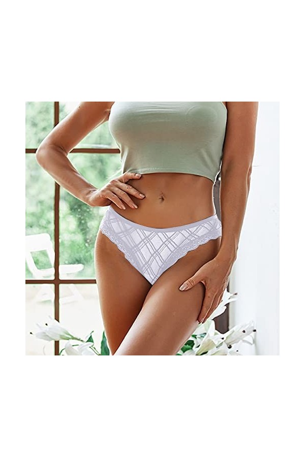 String Ouvert à lentrejambe Femme Culotte sous Vetements Culotte Classique Slip Élégant Culotte en Dentelle Culotte Hipster 