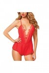 LDadgf Sous-vêtements sexy en maille pour femme - Couleur pure - Sexy - Grande combinaison - Sous-vêtements sexy - Lingerie d