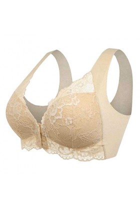 Fermeture Sports Dentelle féminine Garniture Respirante Extra Elastic Soutien-Gorge Avant réglable Tenue Noël