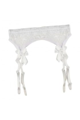 couvrez leéduisant porte-jarretelles blanc taille unique – Porte-jarretelles réglable pour bas lingerie avec pinces porte-jar