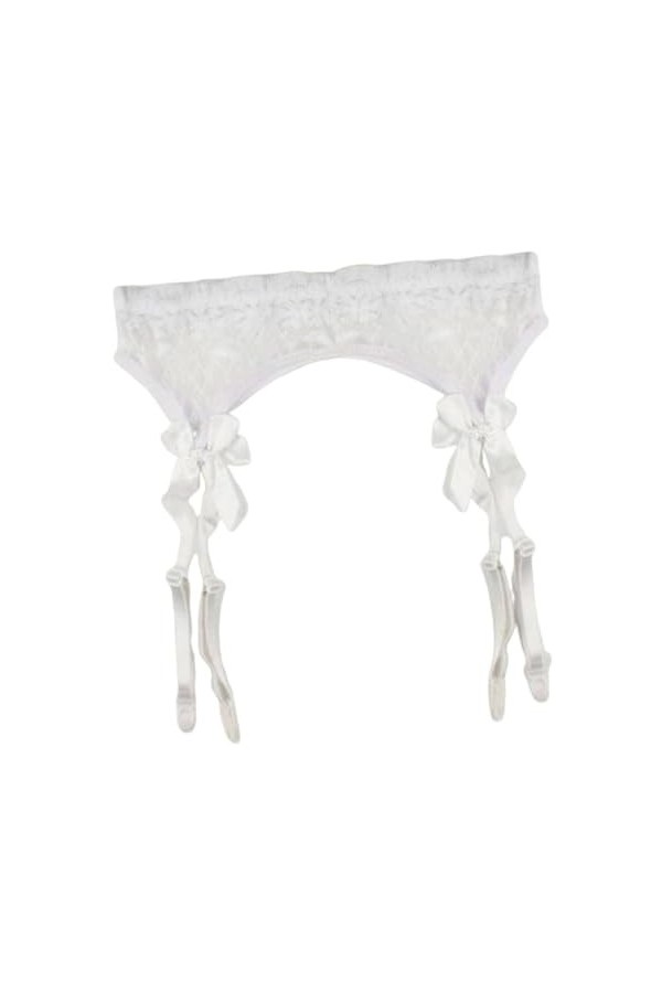 couvrez leéduisant porte-jarretelles blanc taille unique – Porte-jarretelles réglable pour bas lingerie avec pinces porte-jar