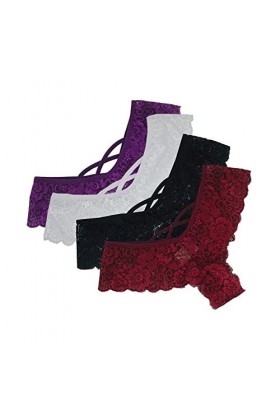 Lingerie Femme Sexy Ensemble Homme Sexy Hot y22k Dentelle Femmes Culottes G-String Fleurs Strings Lingerie 4PC Taille Sexy Ba