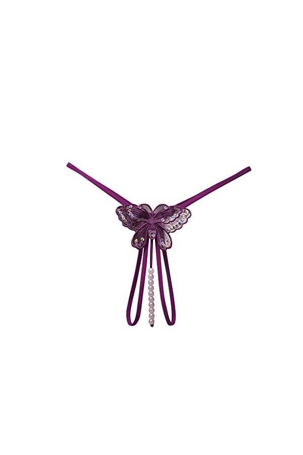 UOWEG Dentelle Pantalon Culotte Dames Thong sous-vêtements Femmes Thong Sexy Briefs Lingerie Homme Ouvert Purple, One Size 