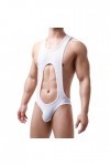 Caxndycing Body sexy pour homme - Boxer creux - Sous-vêtements sans manches - Maillot de lutte active - Combinaison dhaltéro