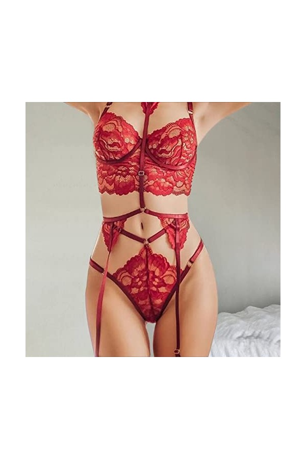 2023 New y27k Style Lingerie Femmes Nouveau Sexy Dentelle Fleur Soutien-Gorge sans Anneau en Acier Soutien-Gorge String Ensem