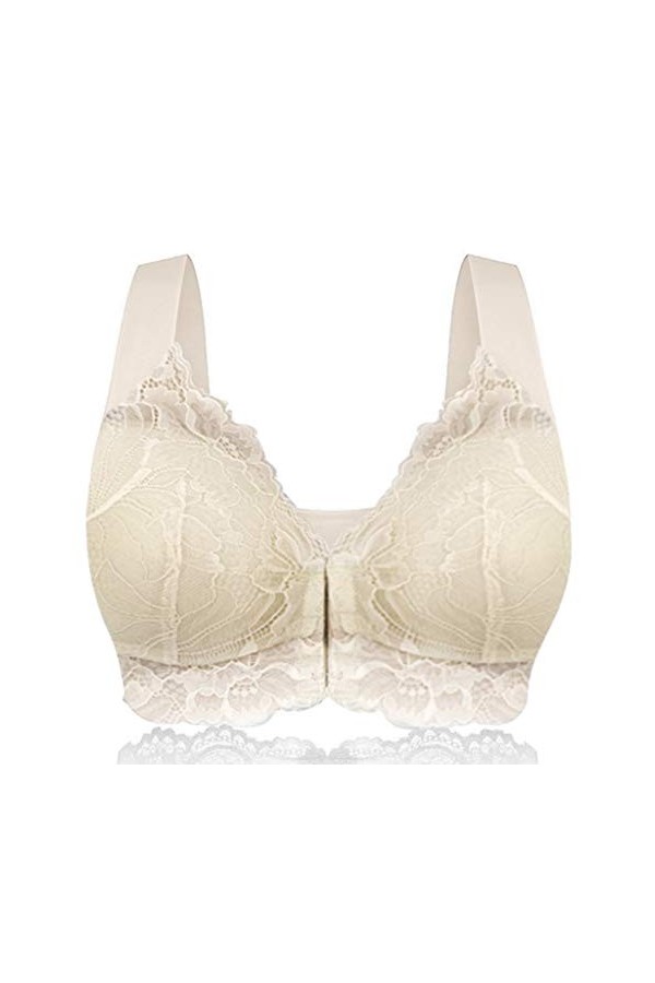 Dinnesis Lingerie en maille réglable pour femme, extra élastique, respirant, fermeture à lavant, lingerie de sport, asiatiqu