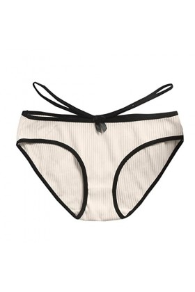 Pantalons Triangle pour Femme Couleur Unie Slips Stretch Culottes Taille Haute Shorts en Pur Coton et Soie Elegant Chic Sexy 