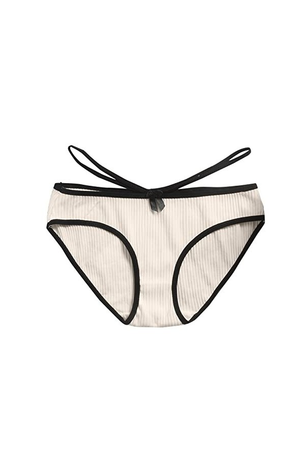 Pantalons Triangle pour Femme Couleur Unie Slips Stretch Culottes Taille Haute Shorts en Pur Coton et Soie Elegant Chic Sexy 